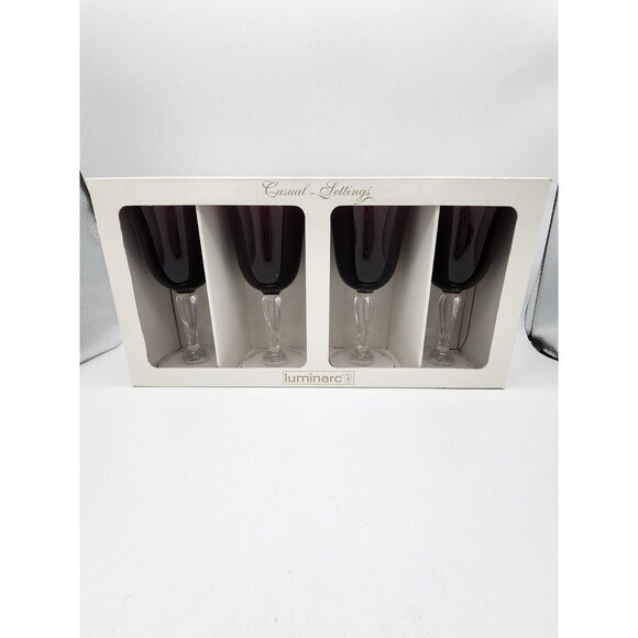 Luminarc Red Wine Glasses Goblets Casual Settings Set of 4 10.25 oz NIB USA - Picture 1 of 13